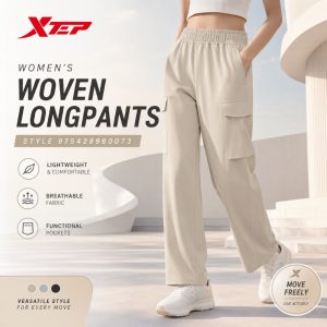 id-11134207-81ztn-mr82w5dw0dfk47 XTEP Woven Longpants Wanita Celana Olahraga Original Training Running Jogging Sport Casual Lightweight 975428980073