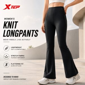 XTEP Knit Longpants Wanita Celana Olahraga Original Training Running Jogging Sport Casual Pants Lightweight 975328630033