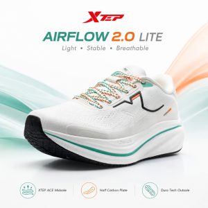 XTEP AirFlow 2.0 LITE Sepatu Lari Pria Original Carbon Plate Running Shoes Sneakers Olahraga Training Marathon Size 39-44